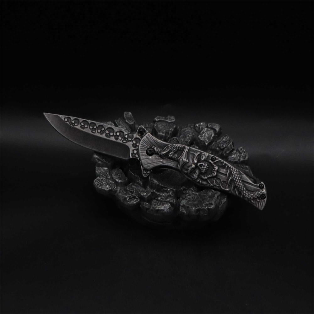 Snake Skull Relief Folding Knife - Tophatter Daily Deals