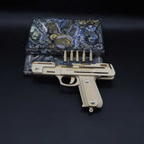 Assembled Wooden Rubber Band Gun Pistol Model Kit With Wooden bullets - Tophatter Daily Deals