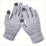 Soft Touchscreen Winter Gloves Elastic Cuff Knit for Cold Weather Gray Gloves, Scarves & Earmuffs - Tophatter Daily Deals