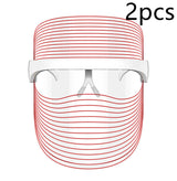 7 Color LED Mask Red Light Therapy Skin Rejuvenation Massager Beauty Home Skin Face Whitening Anti Aging SPA Device As shown 2pcs USB 0 - Tophatter Daily Deals