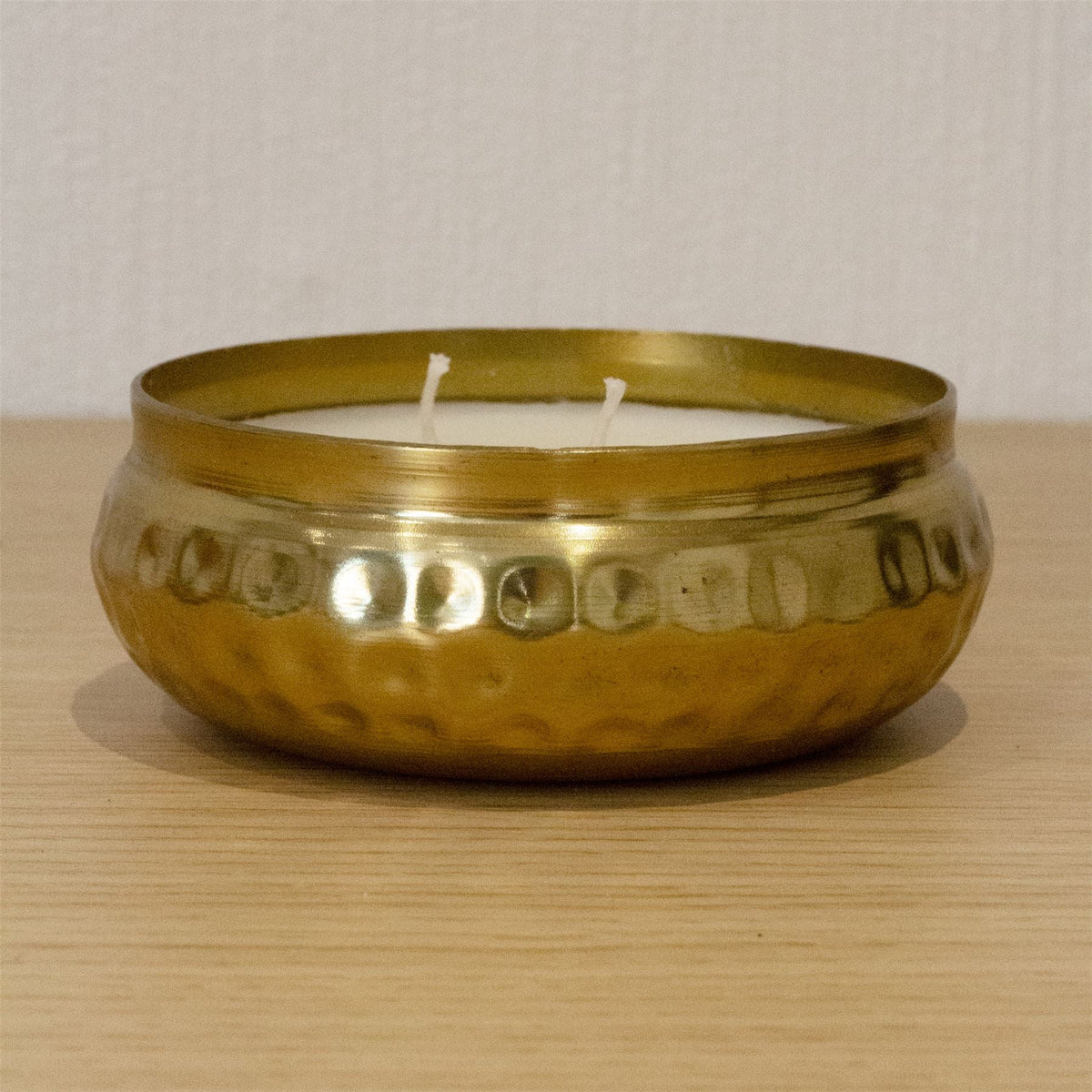 Bohemian Style Gold Metal Candle Bowl | 2 Wick Scented Candle & Holder - 10cm Scented Candle - Tophatter Daily Deals