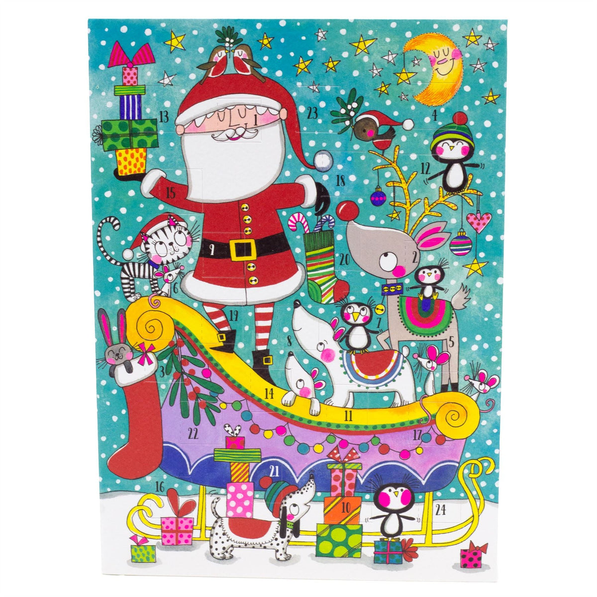 Santa Sleigh Advent Calendar Greetings Card | Christmas Advent Calendar Advent Calendar - Tophatter Daily Deals