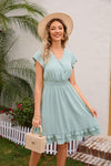 Swiss Dot Cap Sleeve Dress Casual Dresses - Tophatter Daily Deals