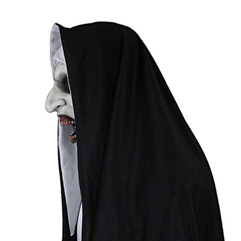 Glowing Latex Horror Mask Nun Hood Halloween Party 2025 3D Changing Face Moving Picture Frame - Tophatter Daily Deals