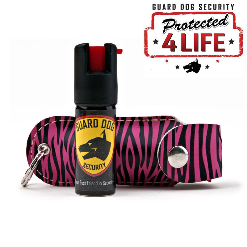 Personal Defense Pepper Spray OC-18 1/2 oz - Leather Case KeyRing Collectible Weapons - Tophatter Daily Deals
