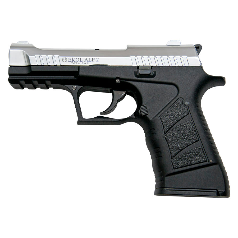 EKOL ALP2 Chrome Finish 9mm Sub-Compact V92F Model Blank Firing Gun - TOPHATTER'S ARMORY DEALS Collectible Weapons - Tophatter Daily Deals