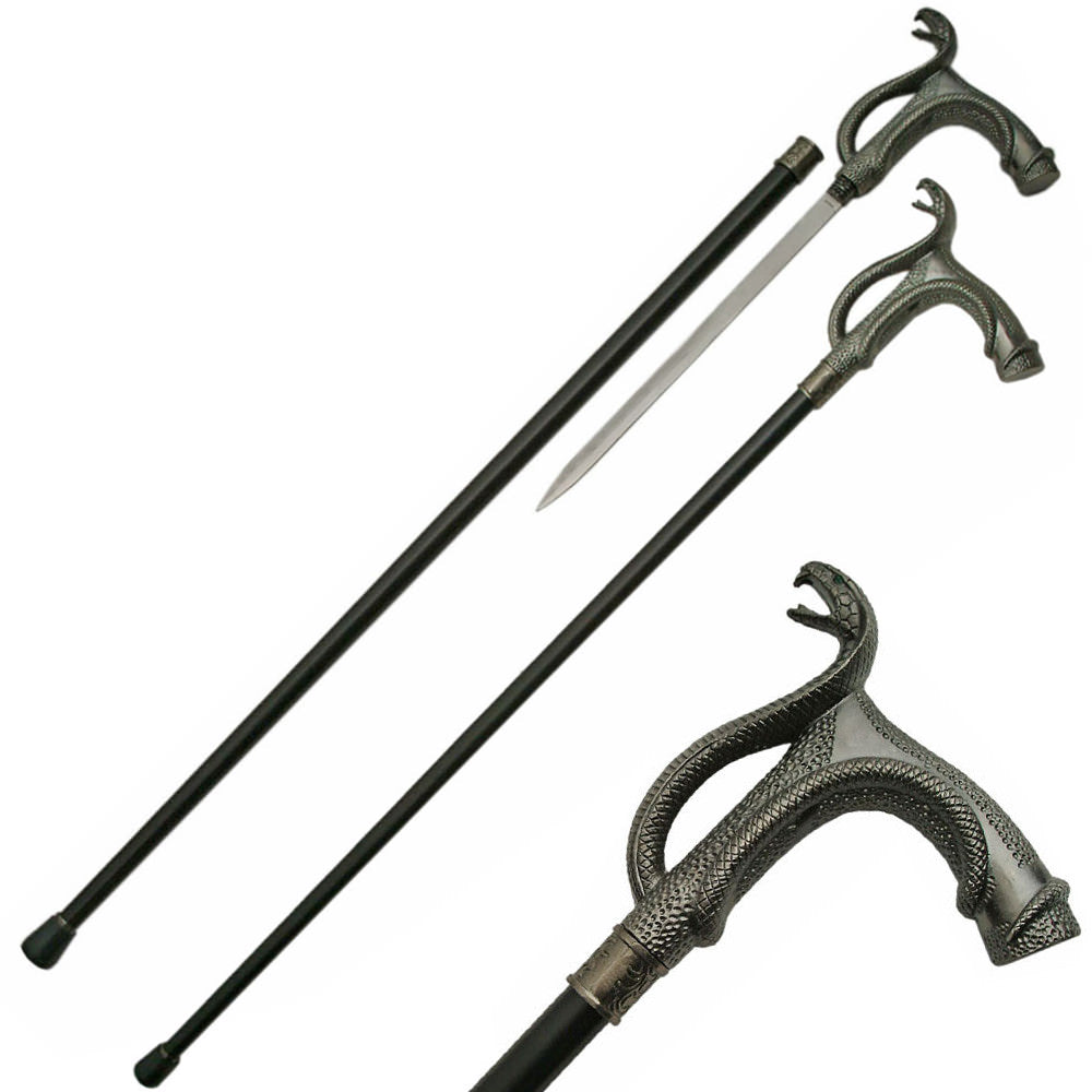 Serpent Cobra Gentleman's Walking Stick Cane Sword - TOPHATTER'S ARMORY DEALS Collectible Weapons - Tophatter Daily Deals