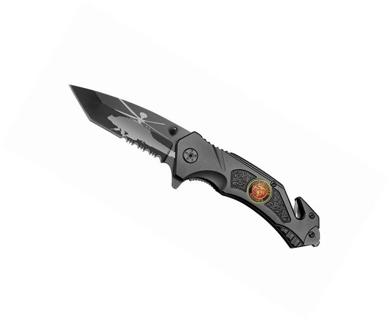 Assisted Opening Tactical Rescue Knife - Marines - Tophatter's Guns'N'Weapons Store Collectible Weapons - Tophatter Daily Deals