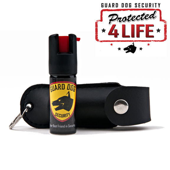 Black Personal Defense Pepper Spray OC-18 1/2 oz With Leather Case Collectible Weapons - Tophatter Daily Deals