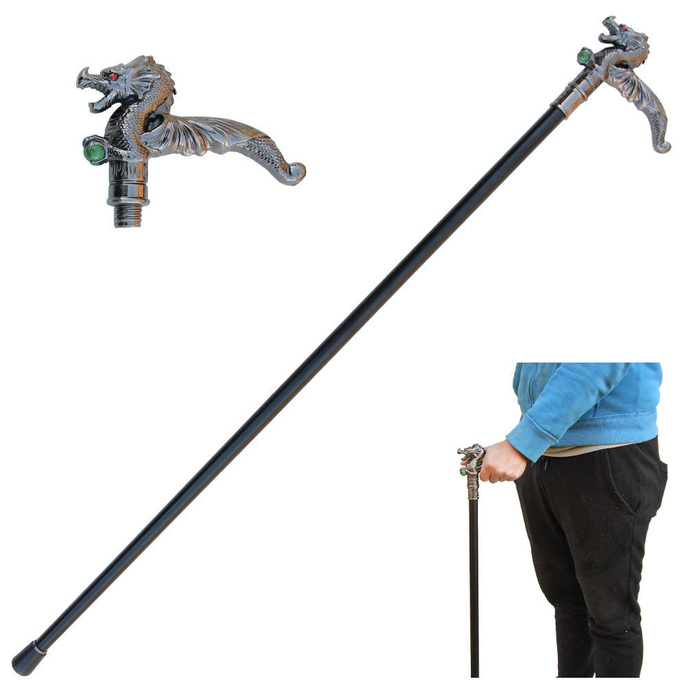 37.5" European Winged Treasure Dragon Gentleman's Walking Stick Collectible Weapons - Tophatter Daily Deals
