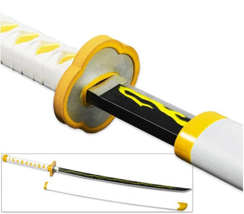 Art of Thunder Yellow Nichirin Katana | Kimetsu No Yaiba Agatsuma Zenitsu Replica Polyurethane Foam Sword - Tophatter Daily Deals