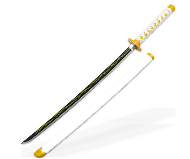 Art of Thunder Yellow Nichirin Katana | Kimetsu No Yaiba Agatsuma Zenitsu Replica Polyurethane Foam Sword - Tophatter Daily Deals
