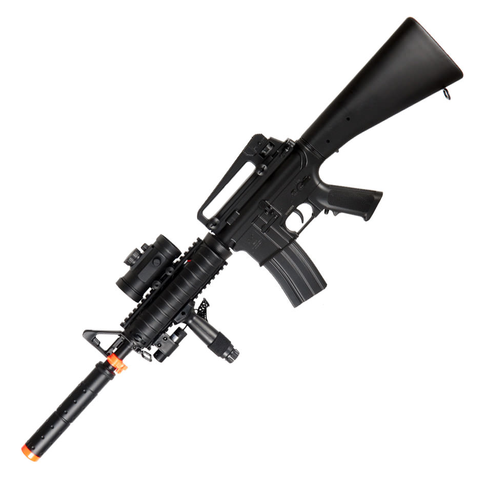 Double Eagle M16 M83B2 FPS-200 Electric Airsoft Assault RIS AEG Rifle - TOPHATTER'S ARMORY DEALS Collectible Weapons - Tophatter Daily Deals