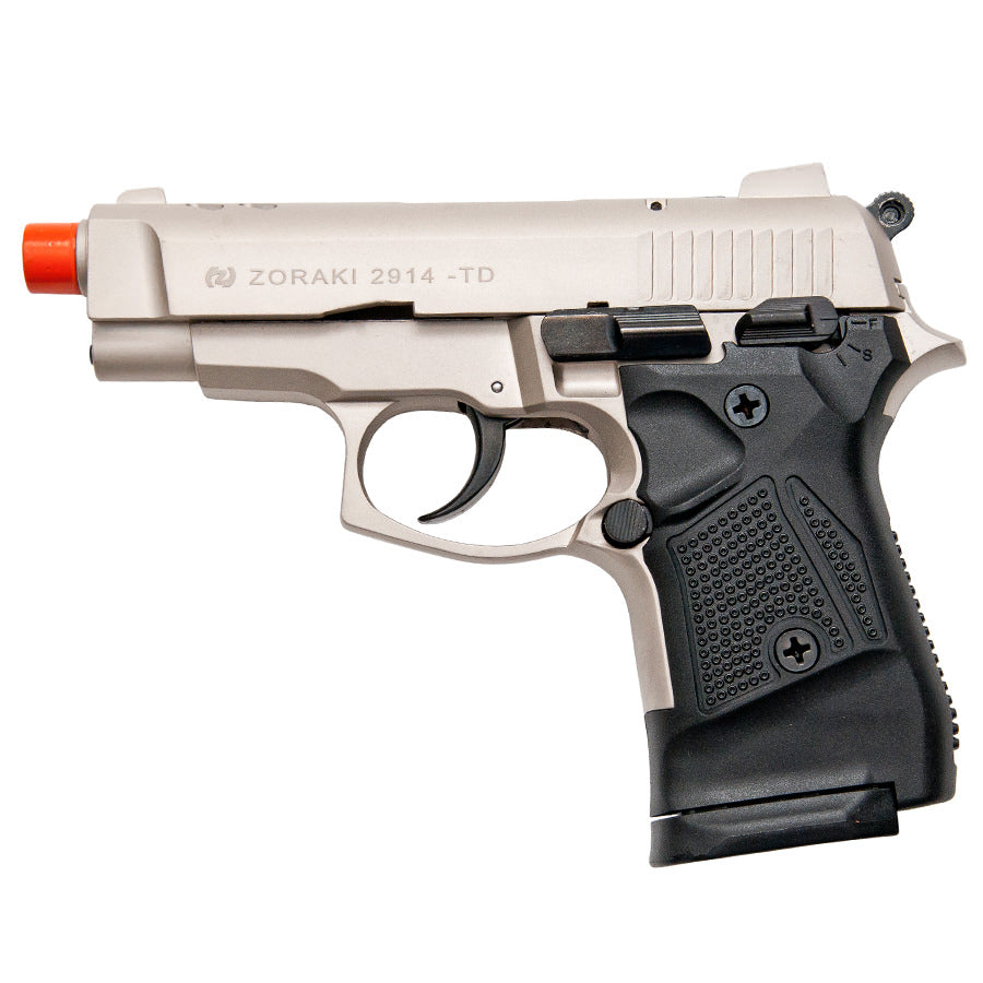 Zoraki M2914 Satin Finish 9mm Front Firing Blank Gun - Tophatter's Guns'N'Weapons Store - FREE SHIPPING Collectible Weapons - Tophatter Daily Deals