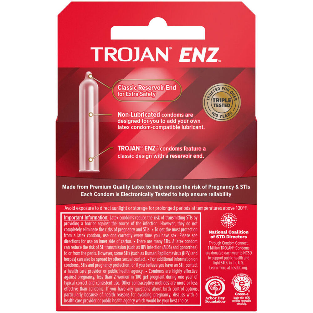 Trojan Enz Non-Lubricated Latex Condoms 3 Pack Adult Intimacy > Essentials > Condoms - Tophatter Daily Deals