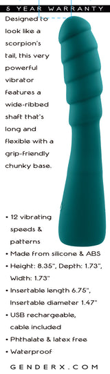 Gender X SCORPION Vibrator 21.2 cm Long Ribbed Design > Vibrators > Standard Vibrators - Tophatter Daily Deals