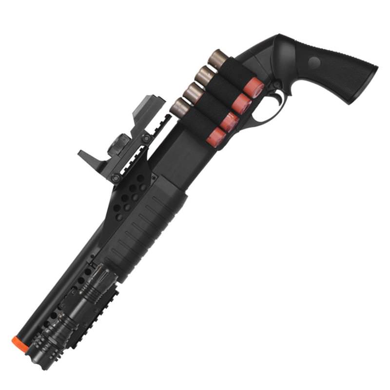 Airsoft M180B2 Sawed Off Shell-Fed Shotgun w/ Tactical Flashlight - Tophatter's Guns'N'Weapons Store - FREE SHIPPING Collectible Weapons - Tophatter Daily Deals