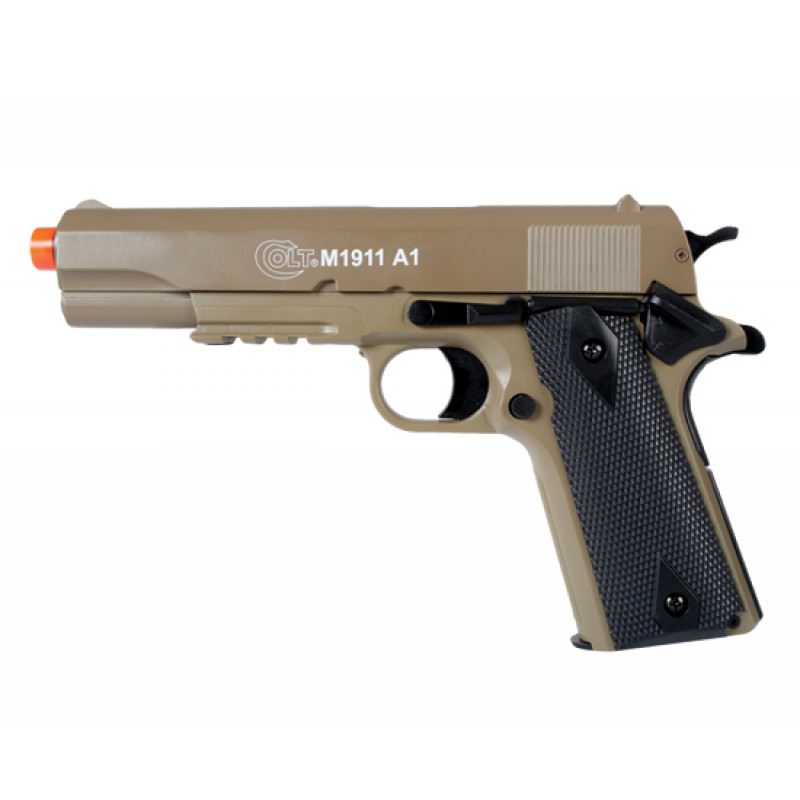 Licensed Colt M1911 A1 Spring Airsoft Pistol With Metal Slide FPS-345 Collectible Weapons - Tophatter Daily Deals