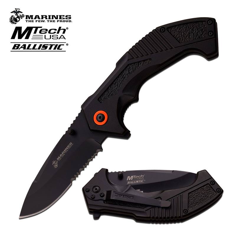 Mtech USA US Marines The Few The Proud Ballistic Spring Assisted Knife Collectible Weapons - Tophatter Daily Deals