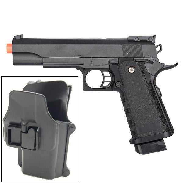 G6H M1911 1911 A1 Metal Airsoft Spring Pistol with Quick Release Holster - Tophatter's Guns'N'Weapons Store Collectible Weapons - Tophatter Daily Deals
