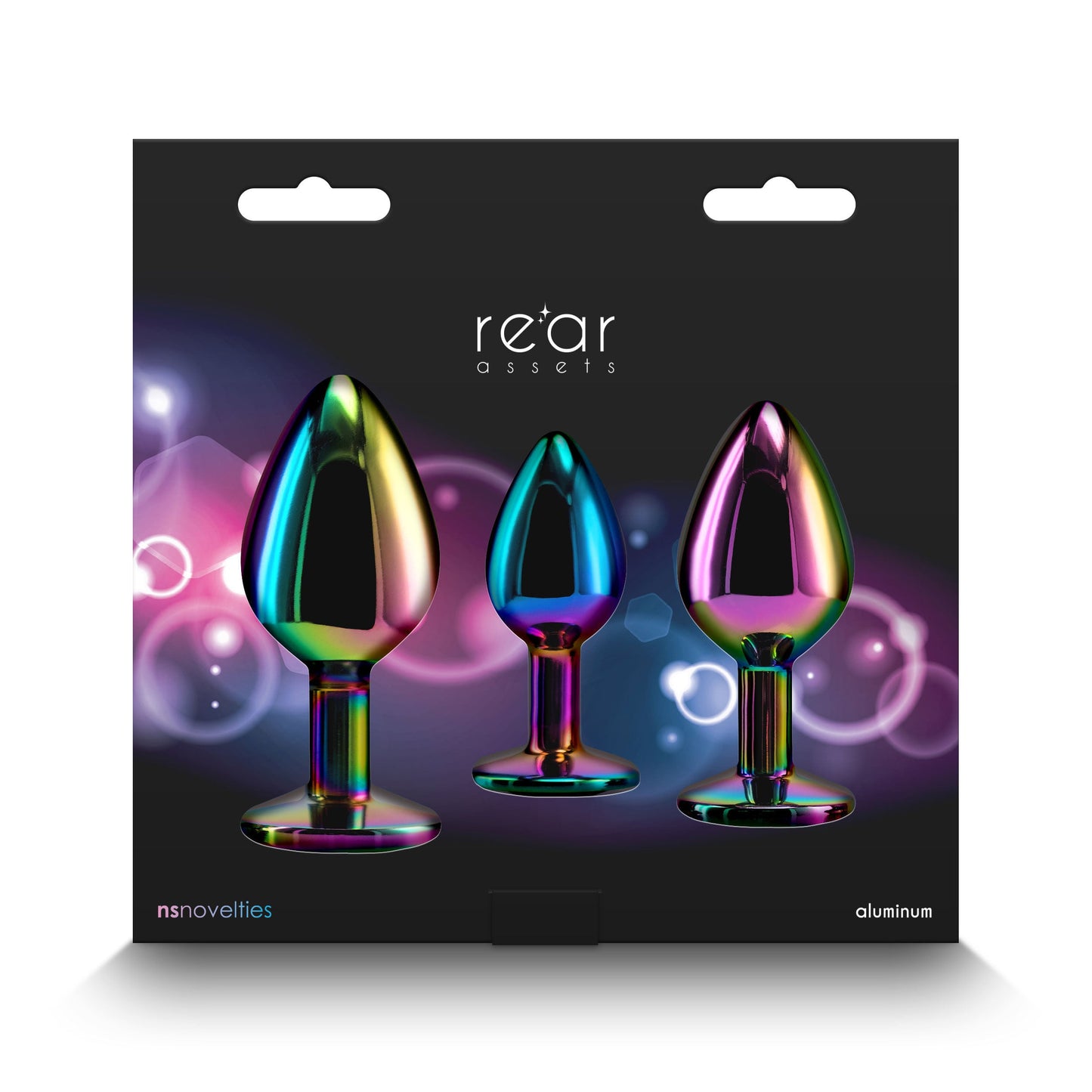Rear Assets Trainer Kit (Multicolor) – Chrome-Plated 3 Pc Metal Plug Set With Circular Jewel > Anal Range > Butt Plug Kits - Tophatter Daily Deals