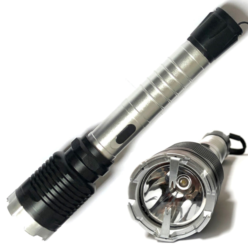Monster Rechargeable Self Defense Tactical Flashlight Metal Stun Gun - Tophatter's Guns'N'Weapons Store - FREE SHIPPING Collectible Weapons - Tophatter Daily Deals