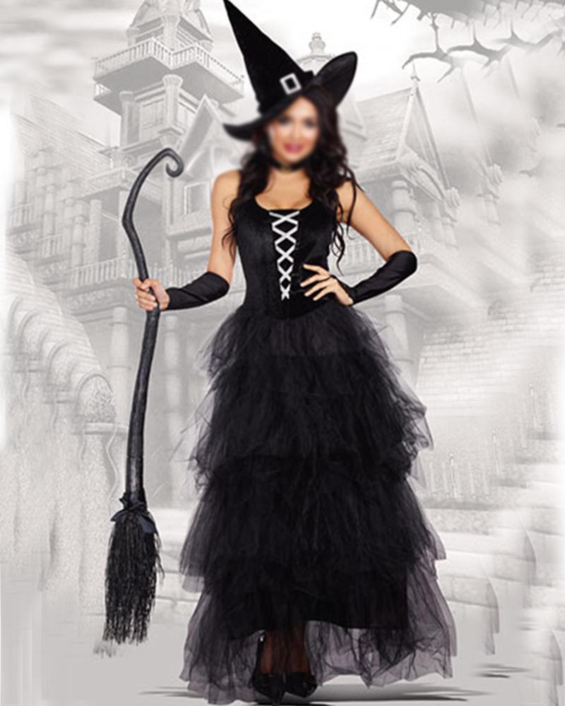 Witch Costume Set Black XL(12) Halloween - Tophatter Daily Deals