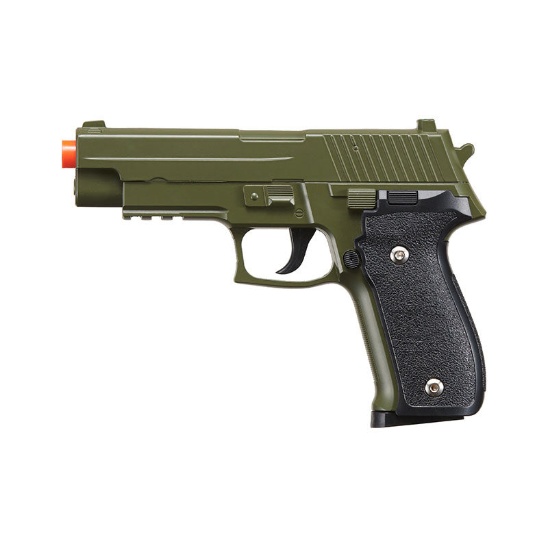 G26 Airsoft Metal P226 Spring Pistol - OD Green Shoots 280 FPS Collectible Weapons - Tophatter Daily Deals