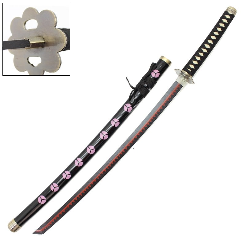 Roronoa Zoro's Shusui Anime Wooden Cosplay Sword Red Hamon - Tophatter's Inc. Weapons Store Online Collectible Weapons - Tophatter Daily Deals