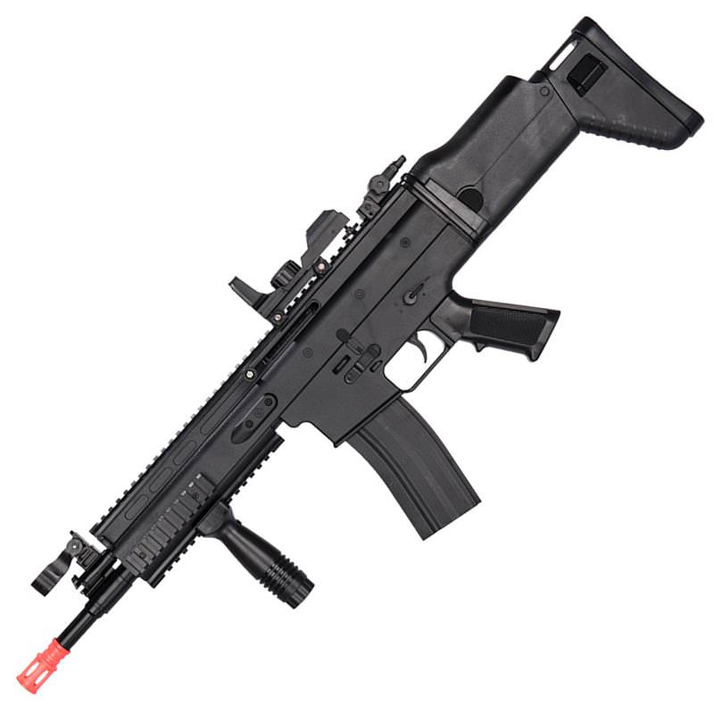 350 FPS FN SCAR-L MK16 Spring Airsoft Rifle 6MM Gun With Red Dot Sight - Tophatter's Inc. Weapons Store Online Collectible Weapons - Tophatter Daily Deals
