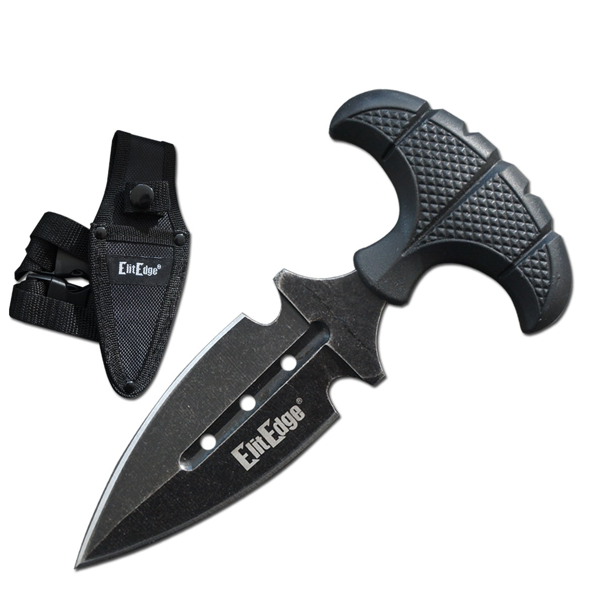 Stone Washed Military Push Dagger Dual Edge Fixed Blade Knife - TOPHATTER'S ARMORY DEALS Collectible Weapons - Tophatter Daily Deals