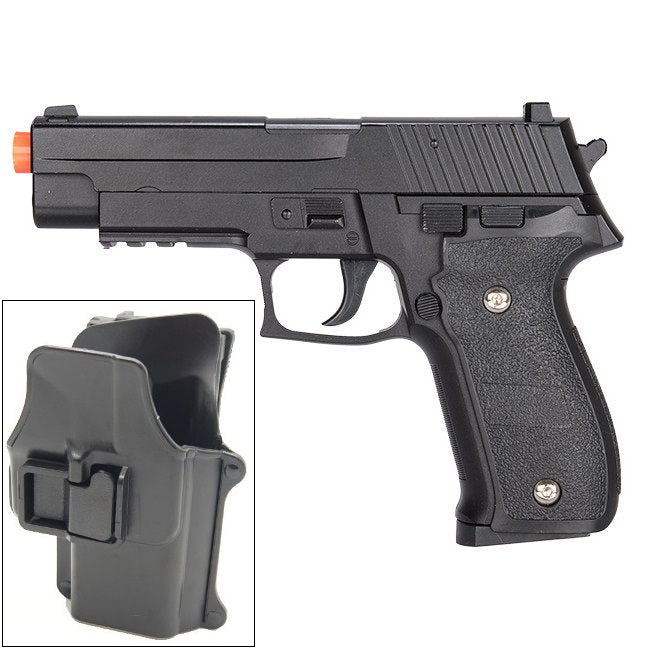G26H Airsoft Metal 226 Spring Pistol with Quick Release Holster 280 FPS - Tophatter's Guns'N'Weapons Store - FREE SHIPPING Collectible Weapons - Tophatter Daily Deals