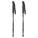 Anti-shock Walking Pole - 1 Pair Telescopic Walking Poles Sticks Extending Adjustable Antishock Hiking Black Mountain & Cycling - Tophatter Daily Deals