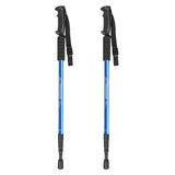 Anti-shock Walking Pole - 1 Pair Telescopic Walking Poles Sticks Extending Adjustable Antishock Hiking Blue Mountain & Cycling - Tophatter Daily Deals