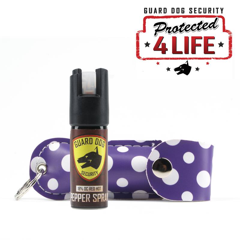 Personal Defense Pepper Spray OC-18 1/2 oz Fireista Purple Polka Dot - Tophatter's Guns'N'Weapons Store - FREE SHIPPING Collectible Weapons - Tophatter Daily Deals