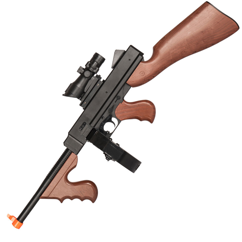 325 FPS M1921 Spring Tommy Airsoft Gun with Drum Magazine - Tophatter's Guns'N'Weapons Store Collectible Weapons - Tophatter Daily Deals