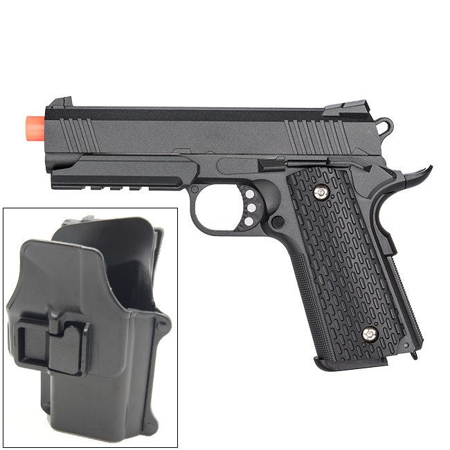 G25H 1911 Metal Airsoft Spring Pistol with Quick Release Holster - Tophatter's Guns'N'Weapons Store - FREE SHIPPING Collectible Weapons - Tophatter Daily Deals