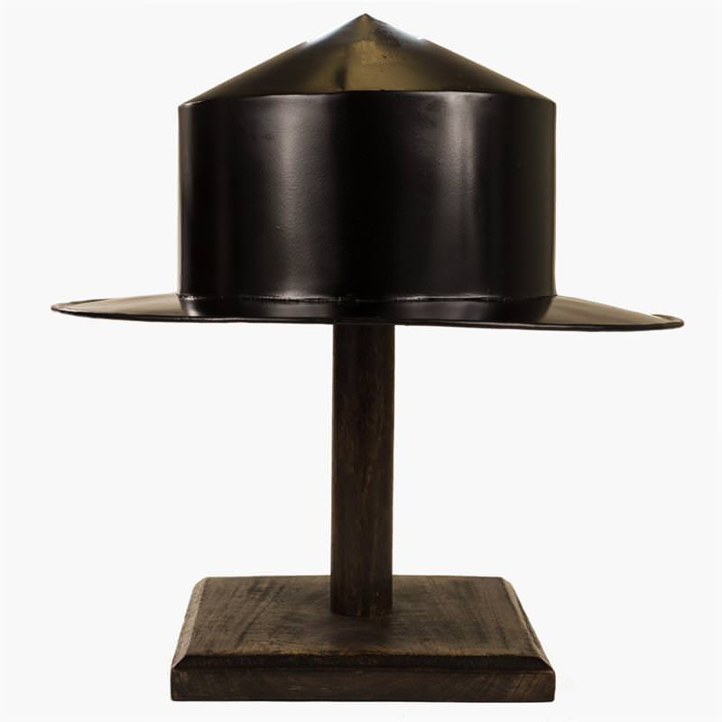 Medieval Black Kettle Hat Helmet Warrior Costume With Display Stand Collectible Weapons - Tophatter Daily Deals