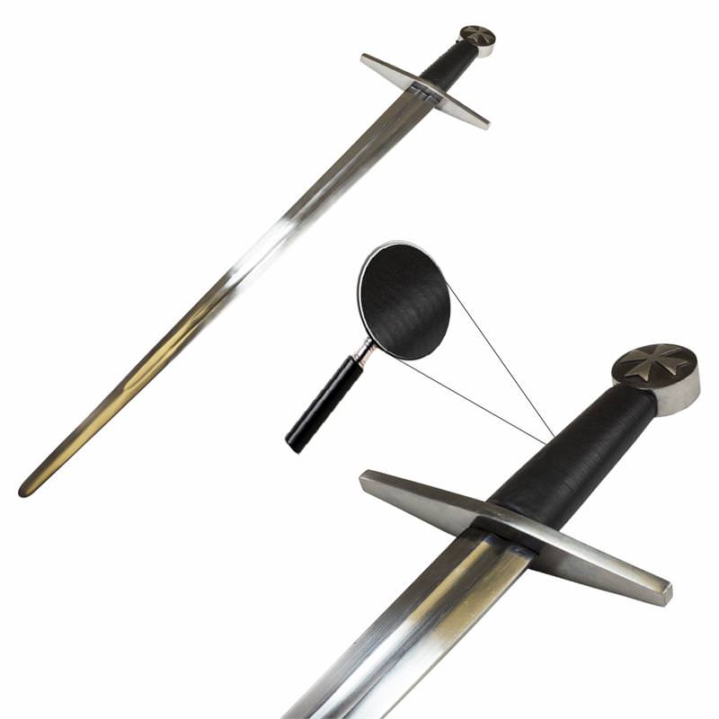 Crusader Sword Full Functional Battle Ready Tempered Steel - TOPHATTER'S ARMORY DEALS Collectible Weapons - Tophatter Daily Deals