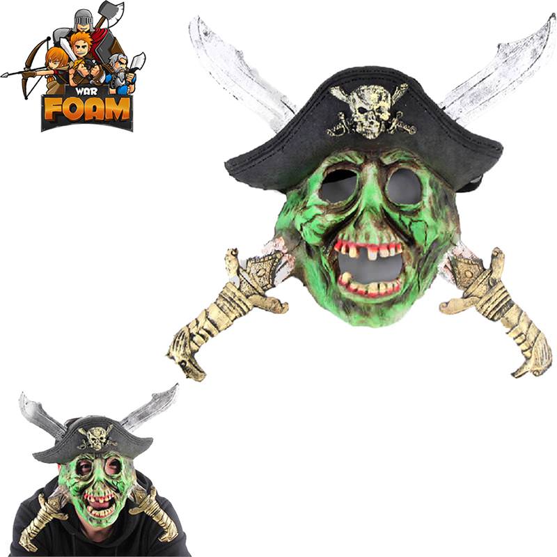 Zombie Skull Pirate Crossed Swords Hat Mask For Cosplay Halloween Masquerade - TOPHATTER'S ARMORY DEALS Collectible Weapons - Tophatter Daily Deals