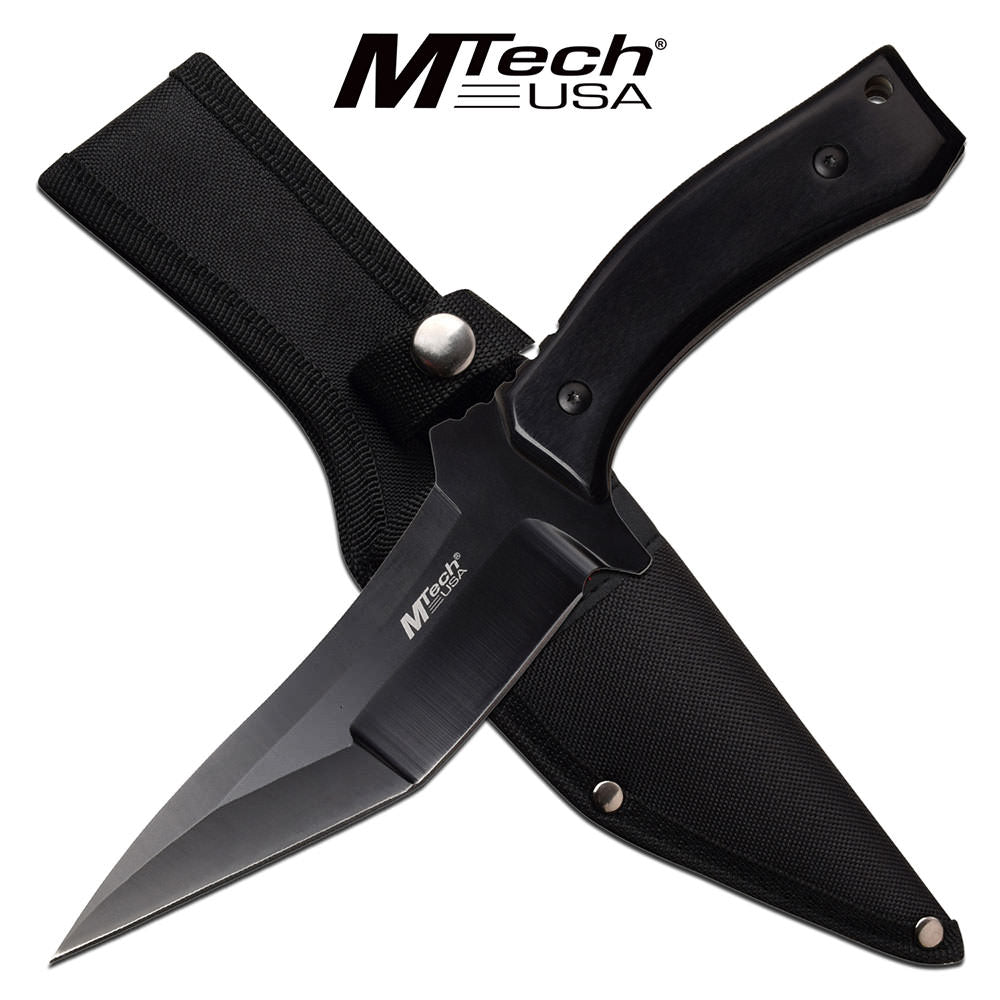 Mtech Tactical Knife Double Edge Fixed Blade Knife Black Pakkawood - TOPHATTER'S ARMORY DEALS Collectible Weapons - Tophatter Daily Deals