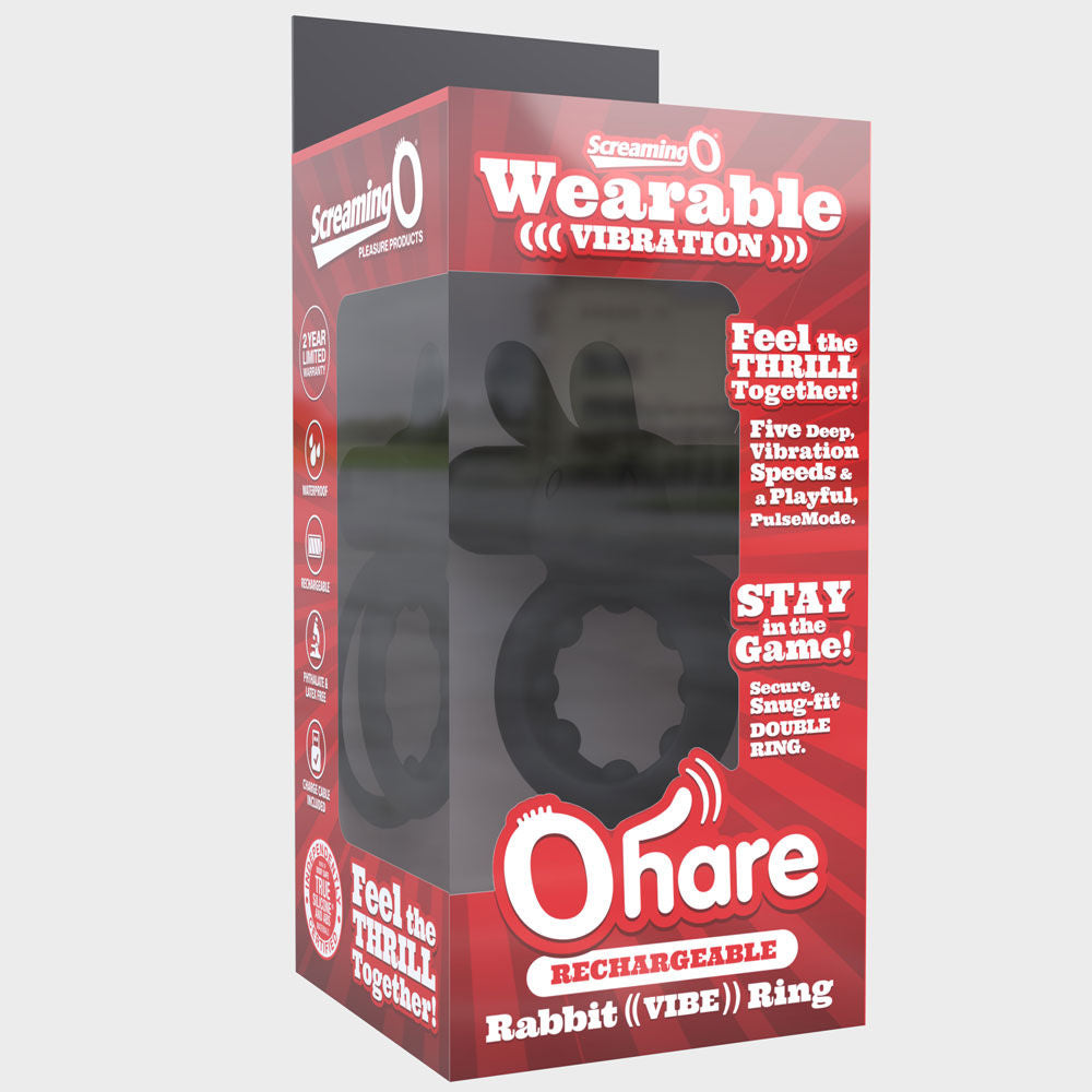 Ohare (Black | Blue | Green) – Rechargeable Silicone Rabbit Vibrating Cock Ring > Cock Ring > Vibrating - Tophatter Daily Deals