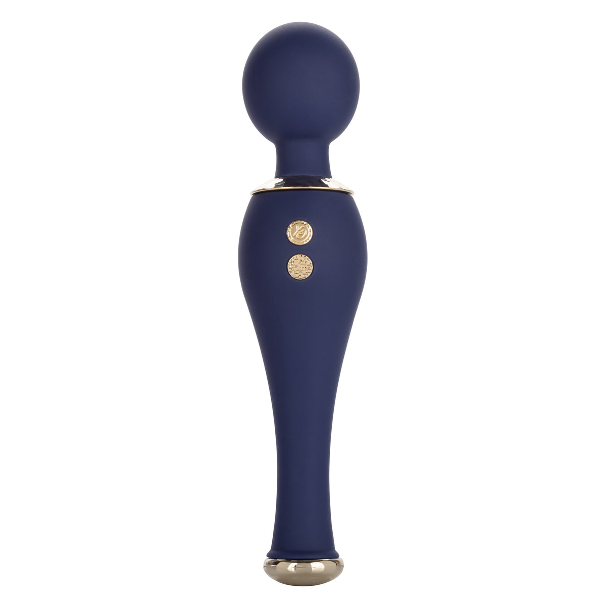Chic Poppy Navy Blue Ultra-Plush Silicone Massager with 5 Vibration Levels and Gold Accents, Rechargeable, Waterproof > Sex Toys > Massage Wands - Tophatter Daily Deals