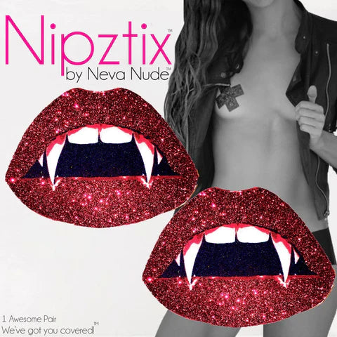 Reg Glitter Vampire Fang UV Reactive Pasties - Tophatter Daily Deals