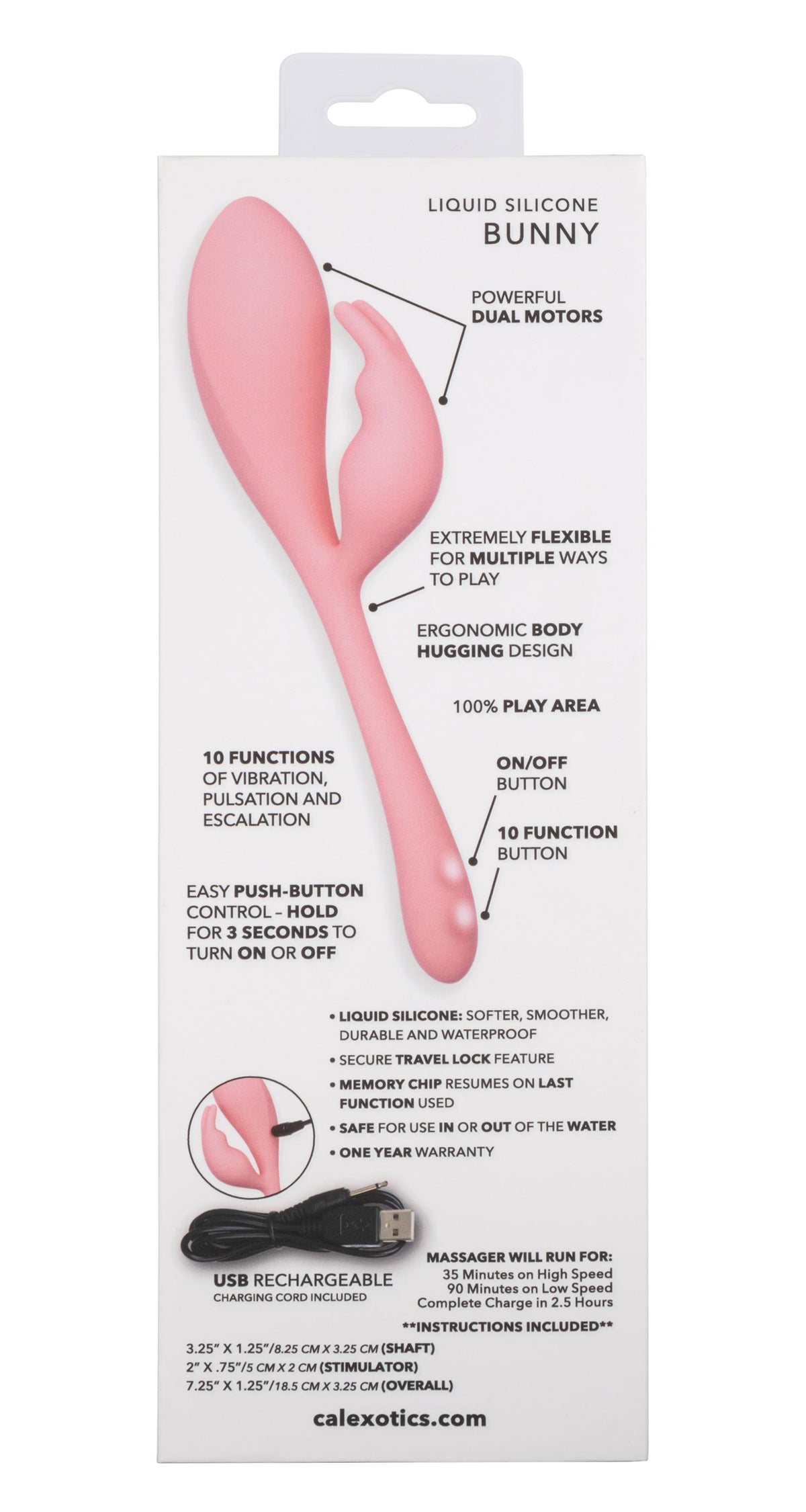 Elle Liquid Silicone Bunny Vibrator in Soft Pink with 10 Vibration Functions and Flexible Body > Vibrators > Ladies > Rabbit - Tophatter Daily Deals