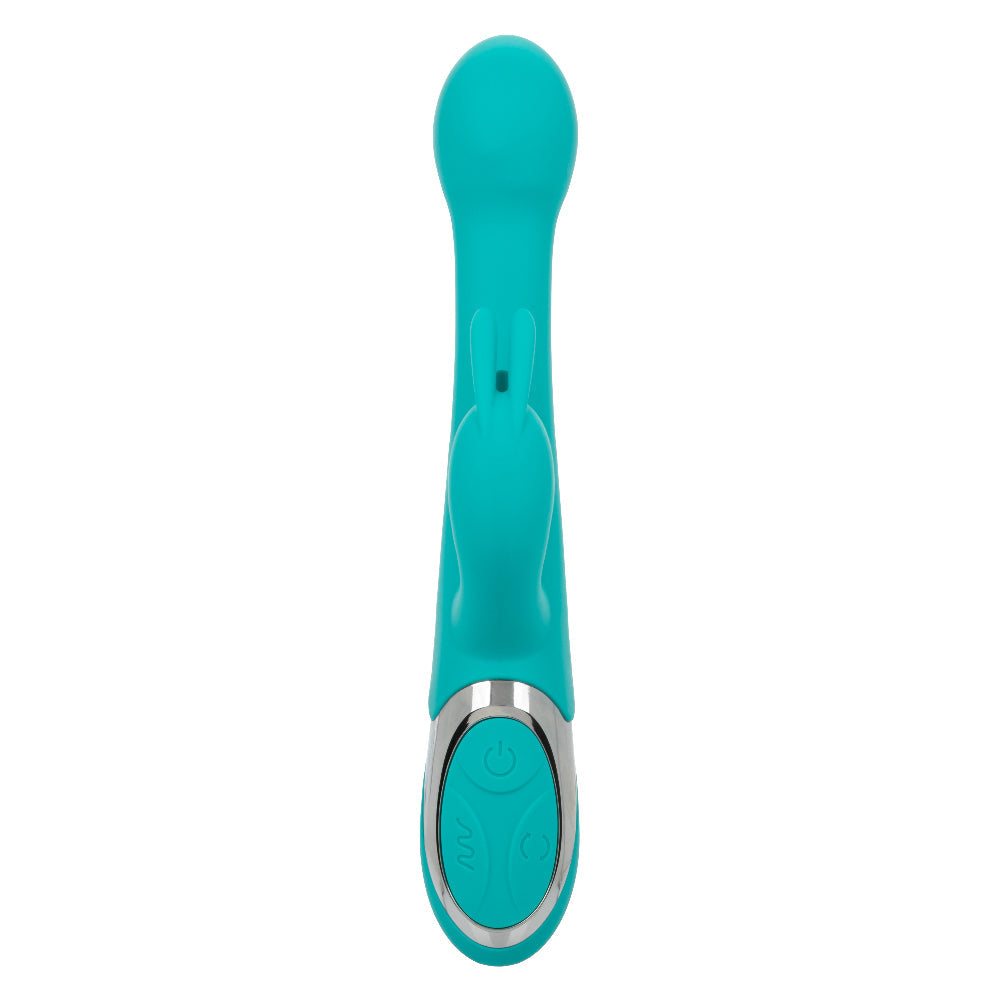 CalExotics Enchanted Oscillate Teal with Thrusting and Rotating, Rechargeable, Waterproof Silicone, 8.5 Inches > Vibrators > Ladies > Rabbit - Tophatter Daily Deals