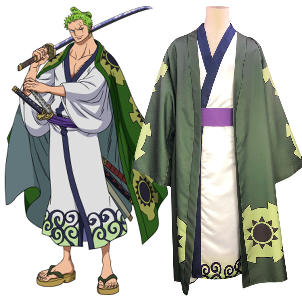 One Piece Wano Country Arc Roronoa Zoro Kimono Cosplay Costume - Tophatter Daily Deals