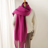 Oversized Cozy Women’s Winter Scarf -Blanket Style Cashmere magenta One Size - Tophatter Daily Deals