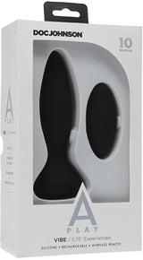 Vibe - Experienced - Rechargeable Silicone Anal Plug With Remote (Black) > Anal Range > Vibrating Butt Plugs - Tophatter Daily Deals