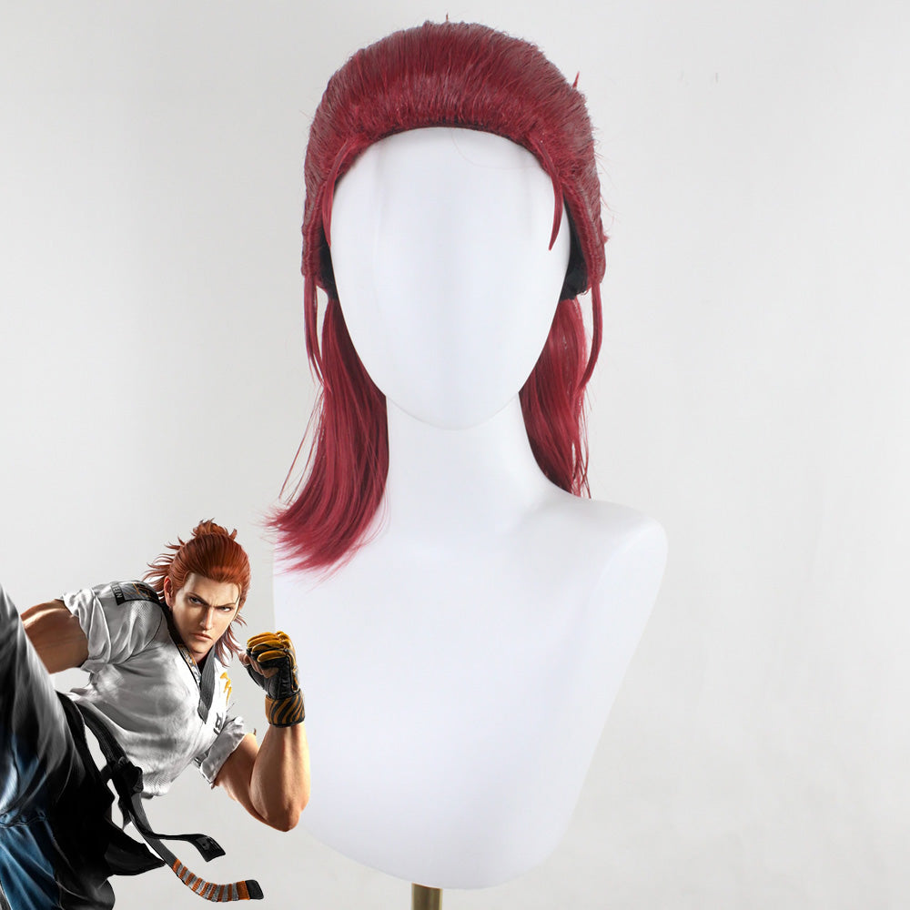 Tekken 8 Hwoarang Red Cosplay Wig Prop - Tophatter Daily Deals